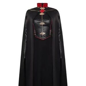 Black and Red Rhaenyra Targaryen Costume dress with cape